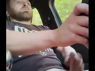 Jerking off my fat cock while propelling until I cum